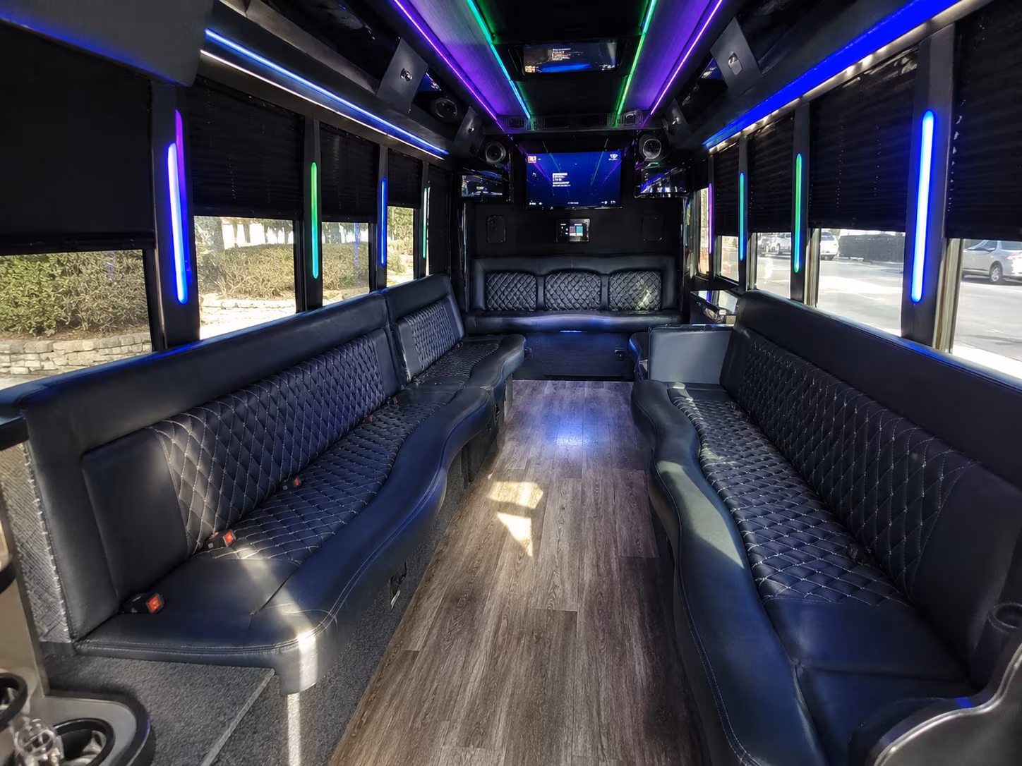 north richland hills 15 passenger party bus interior