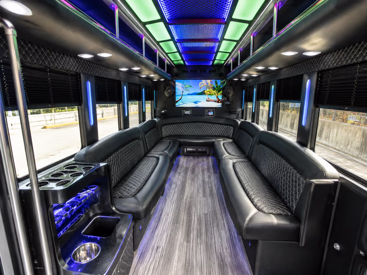 north richland hills 18 passenger party bus inside