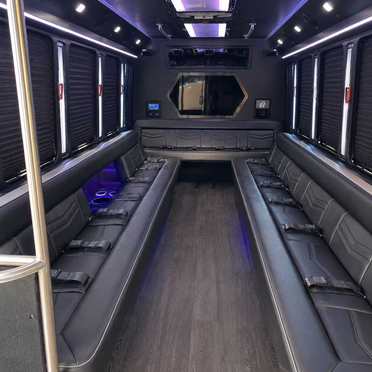 north richland hills 18 passenger party bus interior