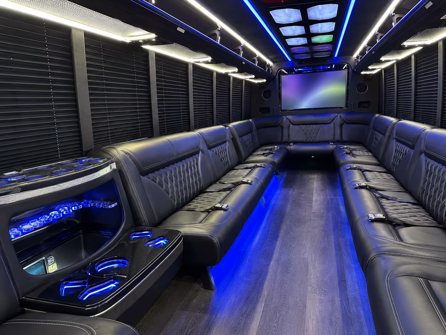 north richland hills 20 passenger party bus inside