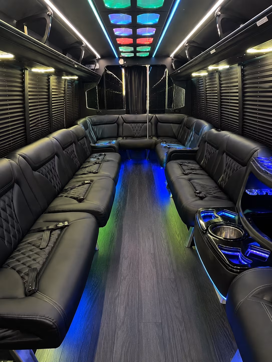 north richland hills 20 passenger party bus interior