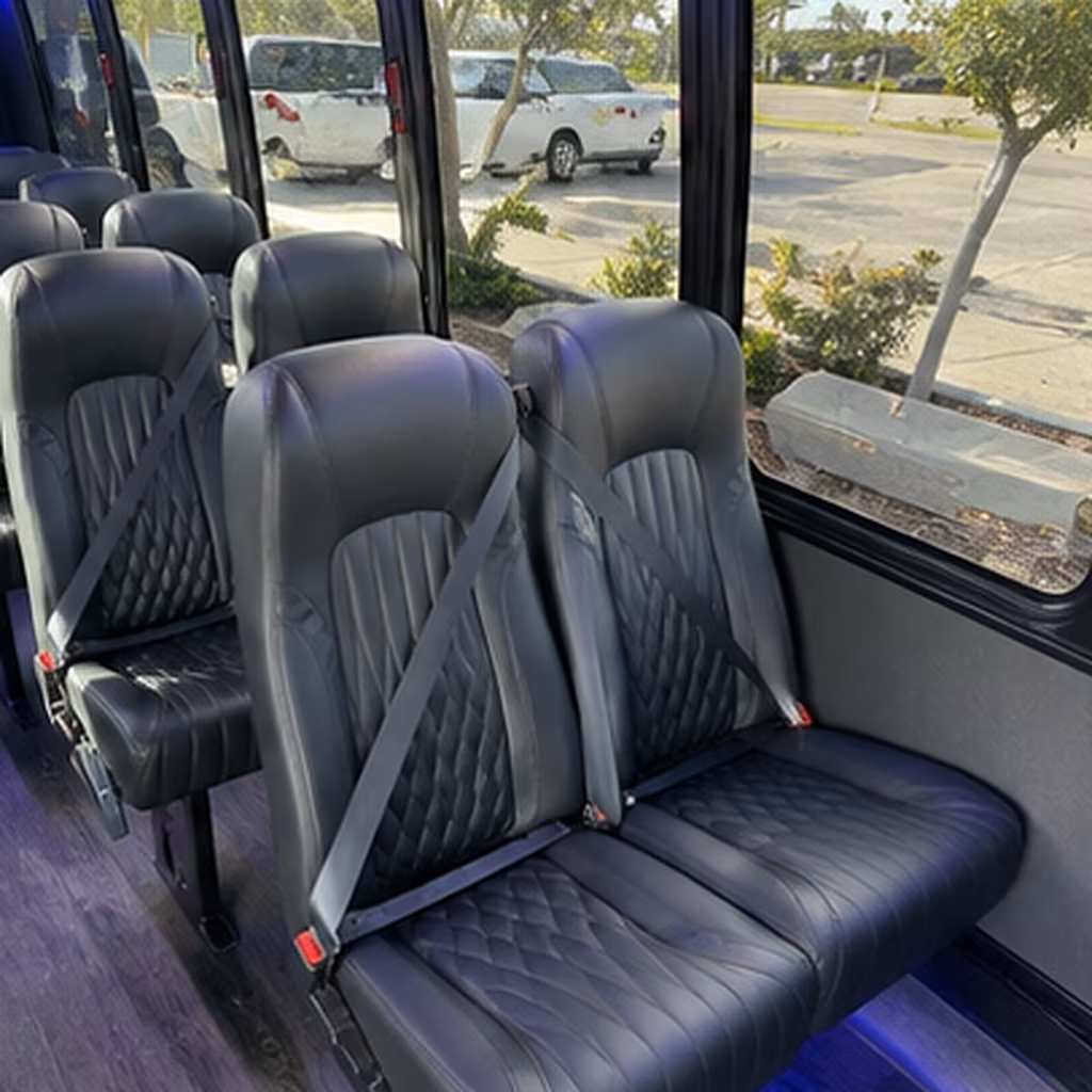 north richland hills 28 passenger minibus inside