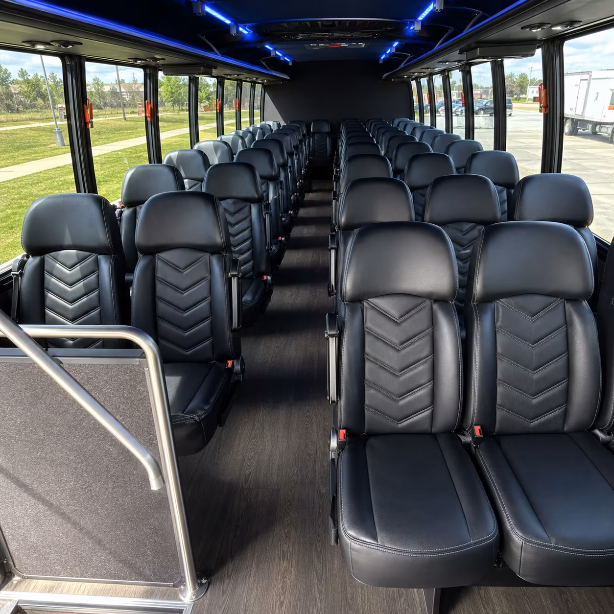 north richland hills 28 passenger minibus interior