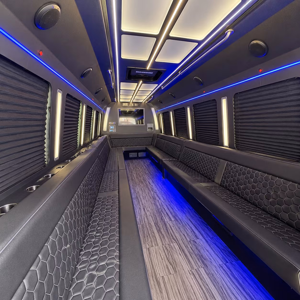 north richland hills 30 passenger party bus interior