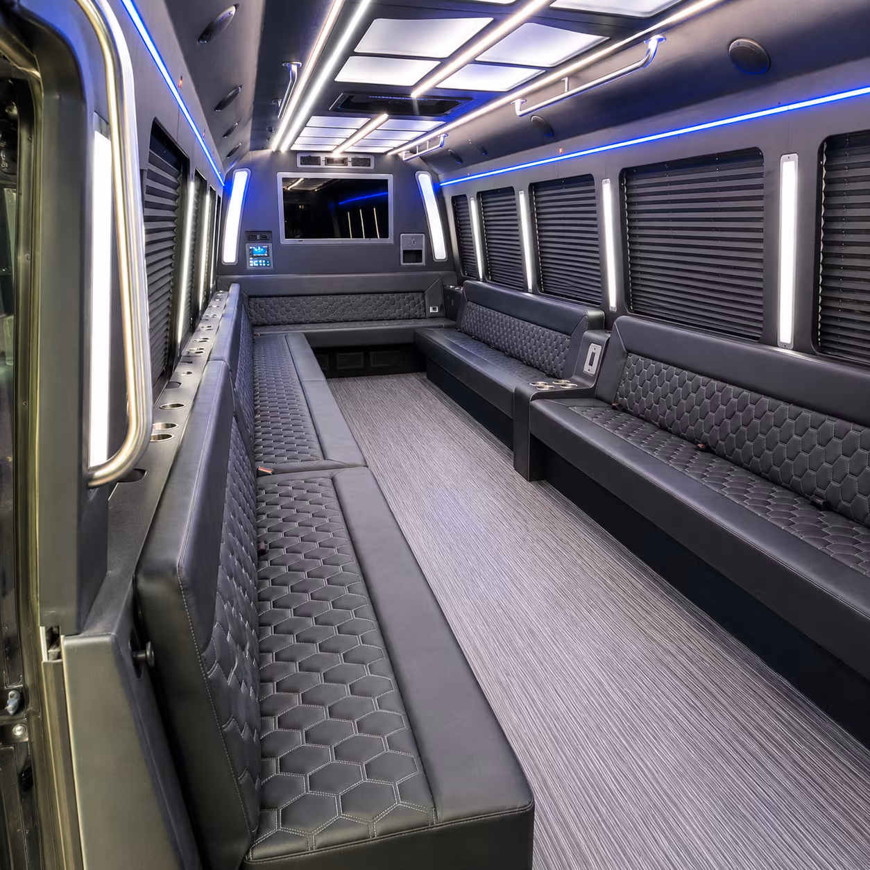 north richland hills 40 passenger party bus interior
