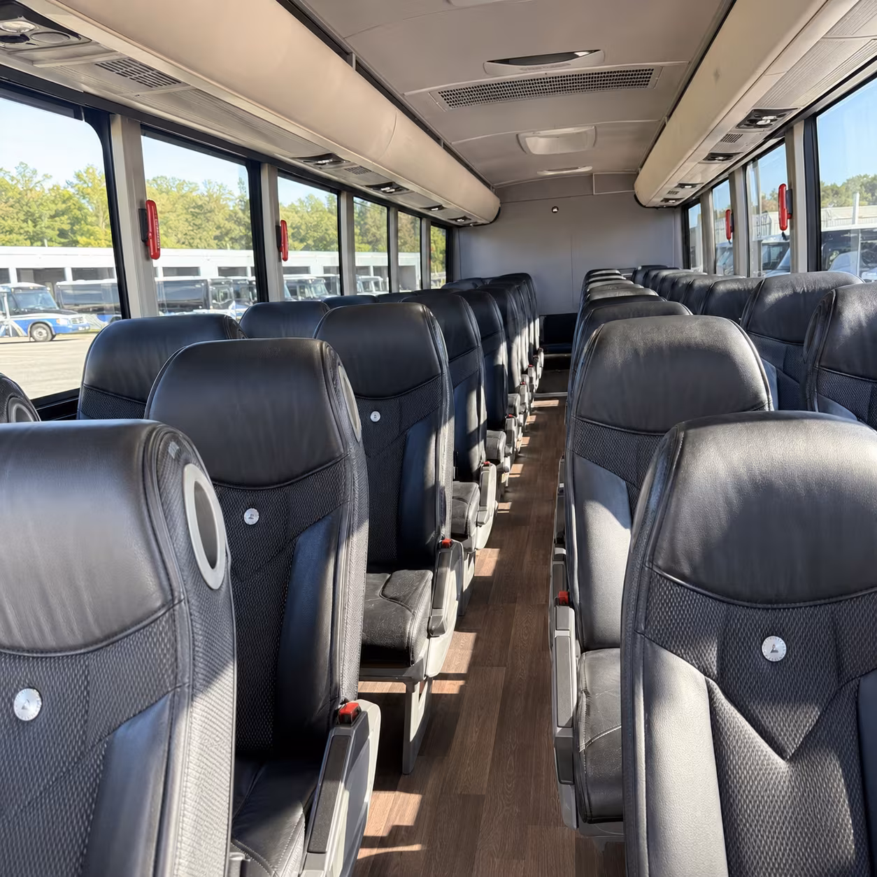 north richland hills 56 passenger charter bus inside